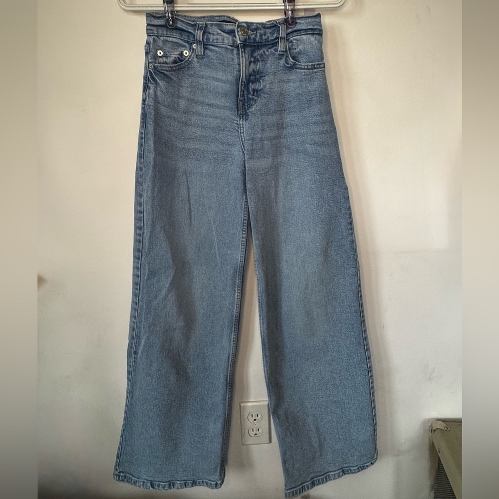 Calvin Klein Blue Flare Wide Leg Jeans
